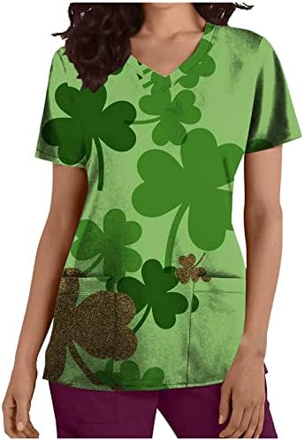Tops for Women Casual Spring, Women's St. Patrick's Working Uniform T-shirt Tops de manga curta