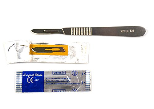 Blades de bisturi 22 Inclui 4 alça de metal - Adequado para dermaplaning, artesanato, instrumentos