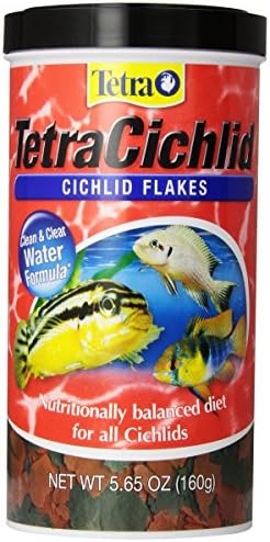 Flocos de ciclídeos tetracichlides 1,75 libras, alimentos de peixe, forma avançada de água clara