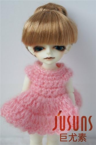 Jusuns JD049 4-5 '' 11-13cm Golden Blond Roll Up Style Doll Wigs 1/12 Cabelo sintético da boneca BJD