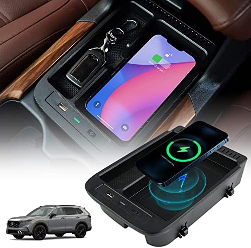 Carregador de telefone sem fio Pacewalker para Honda CRV 2017-2022 Console Center, Charging Pad Mat for