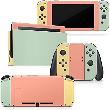 Projeto brega de cor de bloqueio de cor compatível com Nintendo Switch, adesivos de decalques de vinil de