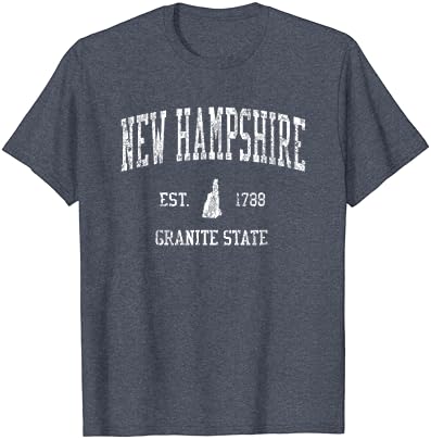 Camiseta New Hampshire Design de esportes vintage NH Tee