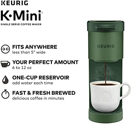 Café da Keurig K-Mini, cafeteira de capa K-Cup, 6 a 12 onças. Tamanhos de cerveja, sempre -verde