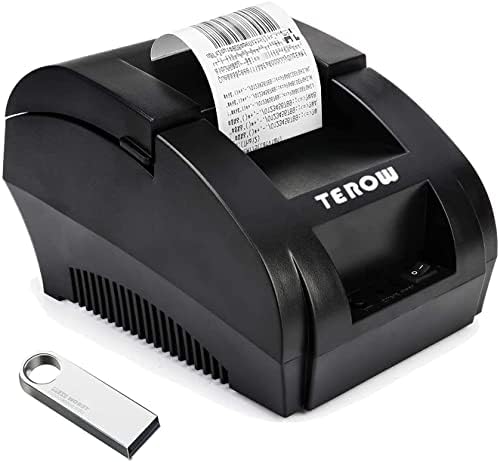Terow Impressora T5890K Impressora de recibo térmica USB 58mm Poster POS POSTOR LABELA com impressão de alta