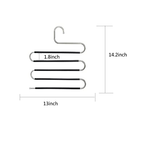 Weiwie 2-Pack Pants Hanger Space Saver, rack de calças anti-deslizamento multifuncional para armário de cabide