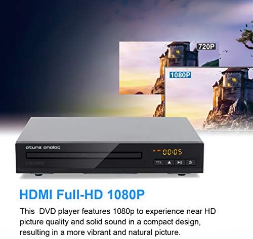Atune Analog DVD Player 1080p Suportado, todos os players de disco de CD gratuitos de região, com