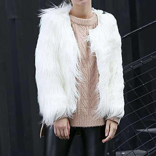Casaco jaqueta de tamanho grande o-pescoço leve jaqueta de lã de plus size inverno de espessura roupas brancas