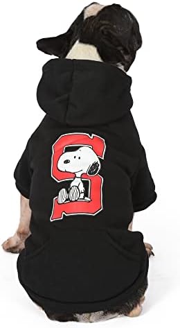 Amendoim para animais de estimação Snoopy Collegiate Dog Hoodie Dog Sweater, M | Camisa de cachorro