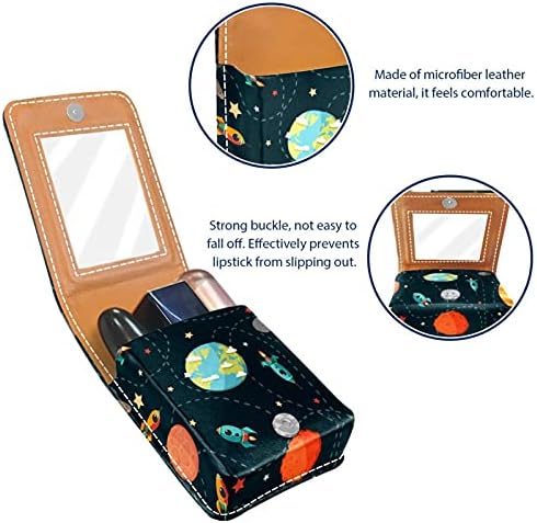 Caixa de batom de maquiagem para o organizador de batom portátil de foguete e planeta externo