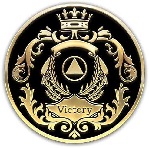 Galileu® The Victory Crown | Ouro banhado | Moeda aa | Medalhão anônimo alcoólico | 1-10 anos sobriedade moeda