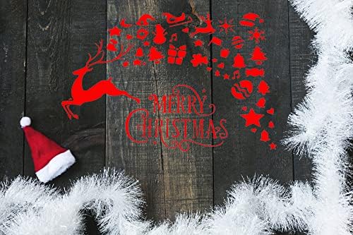 Feliz Natal Rena apresenta presentes estêncil A5 A4 A3 e vários tamanhos reutilizáveis ​​duráveis ​​para cartões Decoração de scrap.