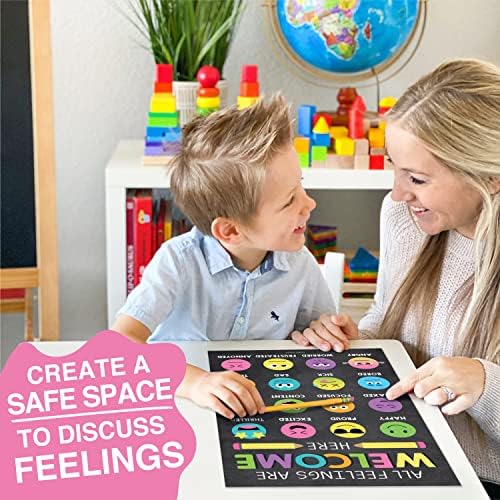 4 gráfico de sentimentos de quadro -negro para crianças de aprendizado de pôsteres para paredes - lista de sentimentos