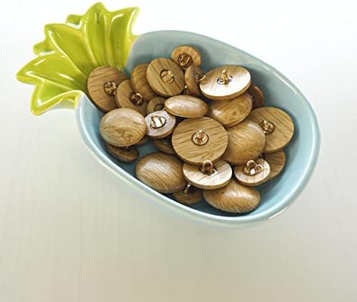 30 PCs Botões de costura de cogumelos de madeira com 3 tamanhos de botões redondos de 15/20/33mm