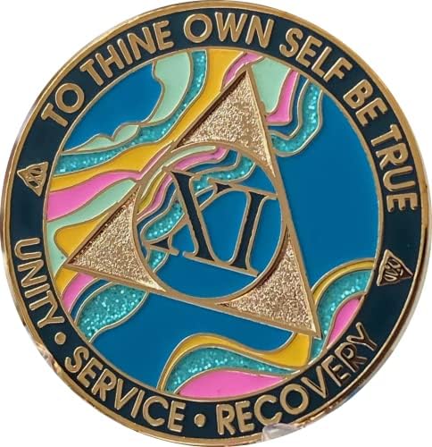11 anos aa medalhão elegante mármore tahiti azul azul e rosa chip banhado a ouro