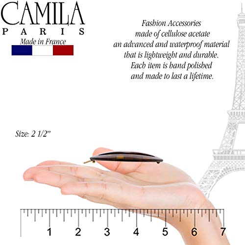 Camila Paris CP2971 Clipe de Barrette de Cabelo Francês para Meninas, Pequeno beijo artesanal marrom, Clipes de