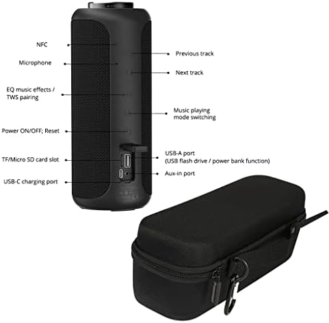 Barras de som bluetooth 5.0 alto -falante 40w alto -falante portátil ipx6 com nfc, cartão tf, unidade flash USB