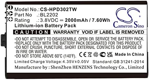 Cameron Sino Nova Bateria de Substituição Fit para Hytera BD300, BD302, BD302i, BD352i