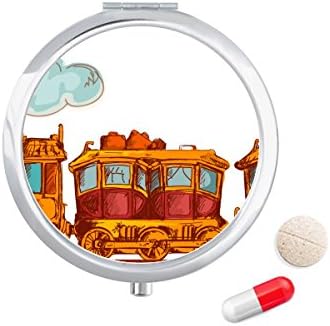 Cartoon Treine Britain Country Culture Culture Caso Pocket Medicine Storage Box Rechaner Dispensador