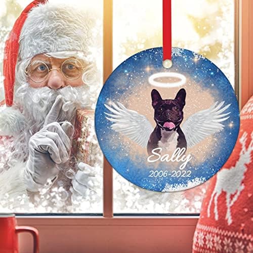 Bulldog francês com Wings Dog in Heaven Natal Ornamento de Natal