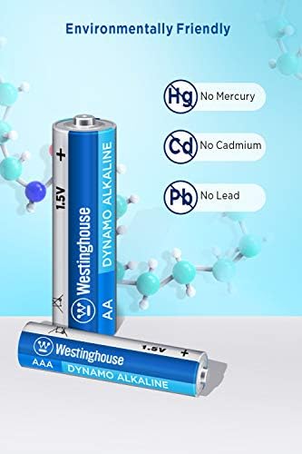 Westinghouse Alcaline AAA Baterias, Tecnologia à prova de vazamentos e de longa duração Triple as baterias