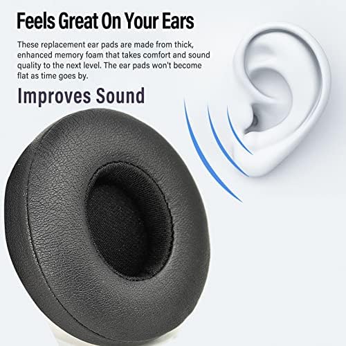 Solo3 Ear Poods Concúticas Substituição para Beats Solo 2 & Solo 3 fones de ouvido sem fio, almofadas de