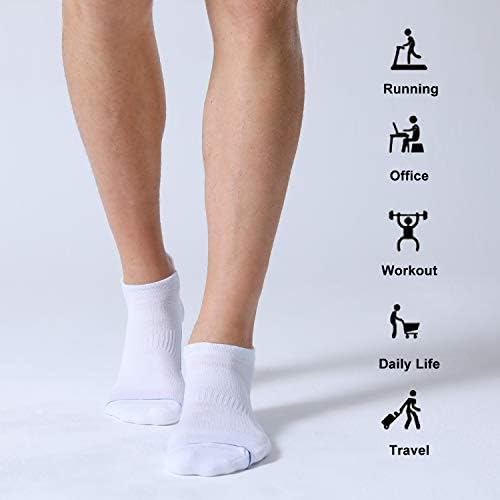 Fitrell Men's 6 pacote tornozelo de corrida Meias de baixo corte de baixo corte meias esportivas
