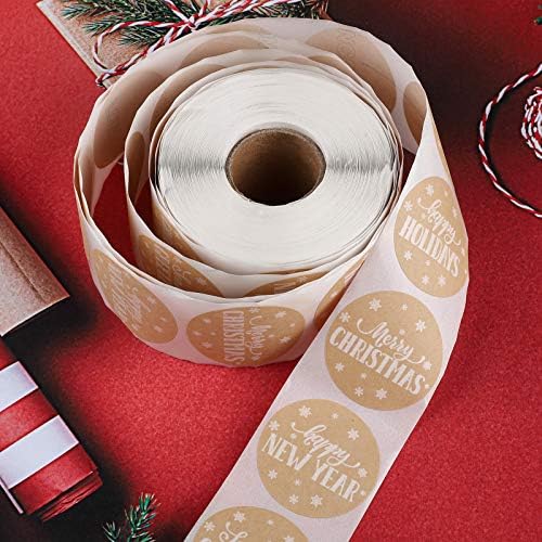 Ruisita 600 peças Kraft adesivos de feliz natal