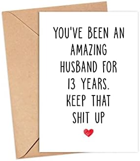 Cartão de aniversário de 13 anos para o marido - cartão de 13 anos para ele - 13 anos Casado Cartão - engraçado