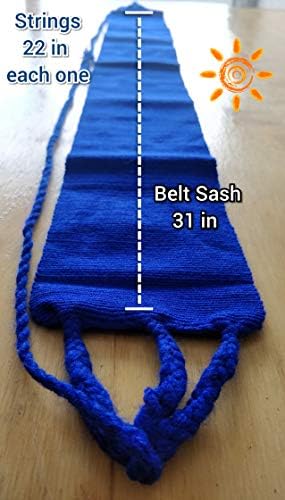 Faixa de cinto de cintura plana mexicana 31 polegadas e 22 polegadas Strings Tradicional Bordado