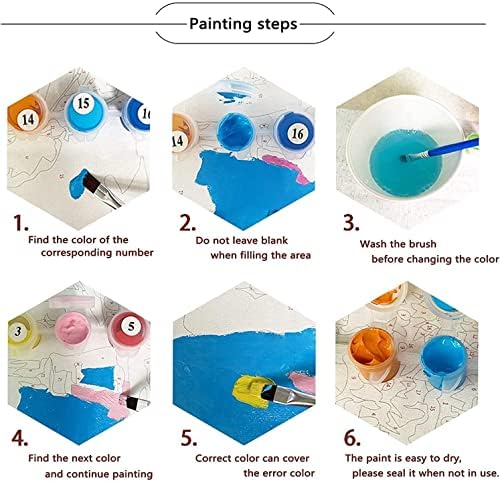 Veguude Paint by números para adultos e crianças iniciantes, 4 pintura de embalagem por kits numéricos