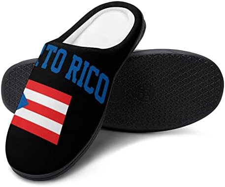 Flag de Porto Rico House Sapatos para Casa Slip Slip para Interior com sola de borracha