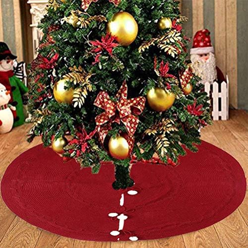 Aboofan 1pc 48 polegadas malha árvore de vinho tinto de vinho carpet de natal decoração de piso diy tat