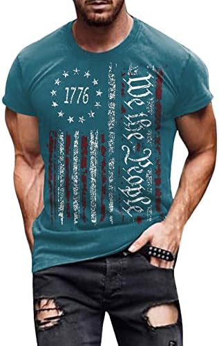 BMISEGM Summer Tshirts Shirts For Men Men 1776 Independence Day Flag Letters Spring Summer Summer Athletic