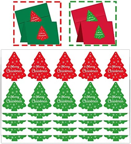 300 PCs Grades de selo do envelope de Natal Rótulos de árvore de natal