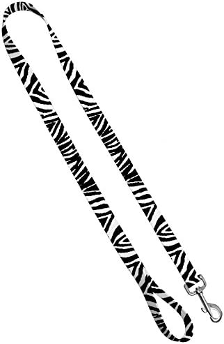 Moose Pet Wear Deluxe Dog Leash - colares de animais pesados ​​estampados, feitos nos EUA - 1 polegada x 6 pés, zebra