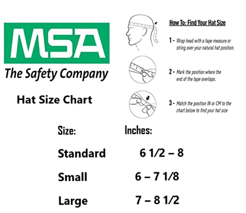 MSA 475389 Topgard Full Brim Security Hard Hard com FAS-TRAC III Suspensão de catraca | Casca de policarbonato