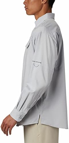 Camisa de manga longa e de manga longa da Columbia Men Drag Offshore, cinza/branco fresco, 4x