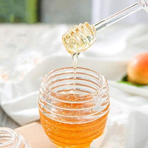 Recipientes de alimentos de hemotão Dipper de jarra de mel 1 conjunto de mel plástico jarra mel de mel com escorregador e tampa de xarope de açúcar para home kitchen glass snacks dispensador de doces