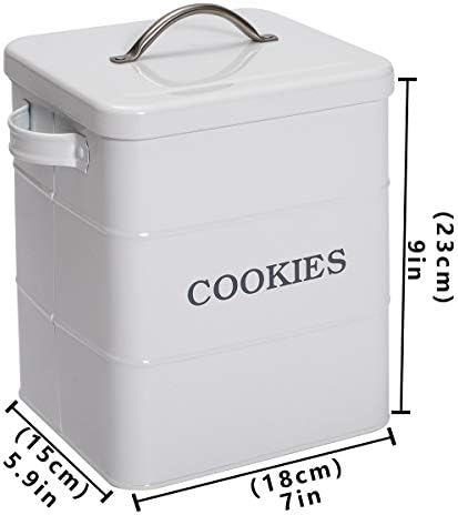 Morezi Metal Cookie Jar Bookie Recifers Tin com tampa hermética - Economia de bancada, economia de aço carbono