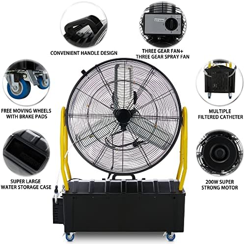TMWINGS 24 polegadas de altura de alta velocidade fãs-outdoor Mist Fan com 6 equipamentos ajustáveis ​​para