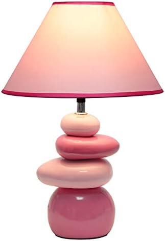 Designs simples LT3051-PNK 17,55 Tons de lâmpada de mesa padrão de pedra em cerâmica rosa com tom de