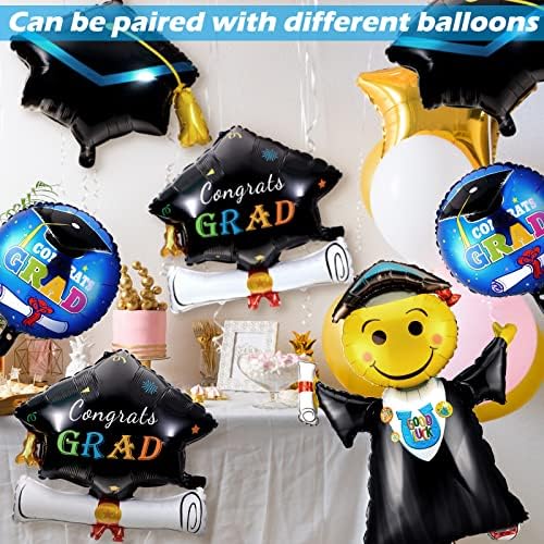 Balões de graduação de graduação 2023 de Liliful 20 PCs, Balão de Graduação, Graduação de Graduação de Graduação Decorações de Graduação de Graduação Parabéns Parabéns Mylar Balloon Kindergarten Party Graduation Supplies 2023