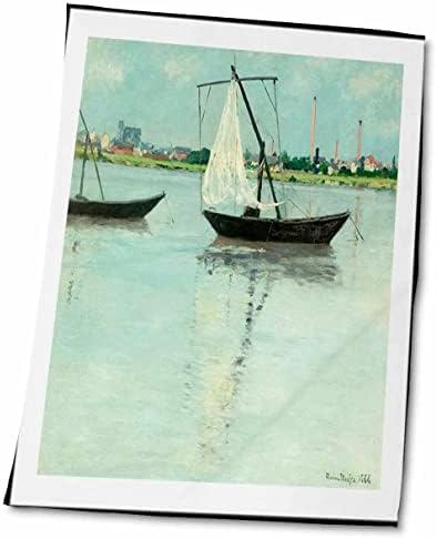 3drose florene famosa arte - pintura de barco por maxine mufra 1888 - toalhas
