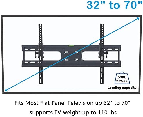 Suporte de parede de TV de aço inoxidável para a maioria das TVs curvas planas de 32 a 70 polegadas,