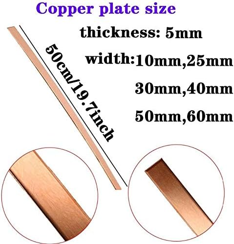 Havefun Metal Copper Foil de cobre Square Barra plana Linha de bastão Placa Bloco Bloqueio de tarugo Placa de