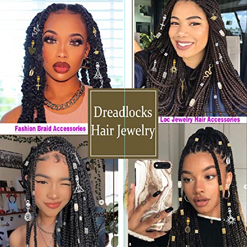 Naiska 168pcs Loc Dreadlocks jóias de cabelo para mulheres tranças ouro localização de jóias acessórios para cabelo