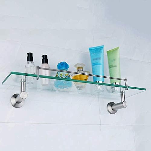 Xjjzs prateleira de vidro prateleira de armazenamento de banheiro prateleira com vidro temperado espesso