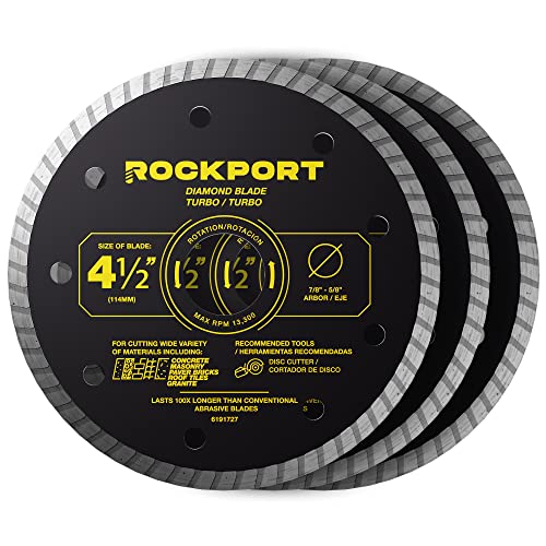 Rockport turbo 4 1/2 lâmina de diamante para o conjunto de moedor de ângulo - lâmina de serra