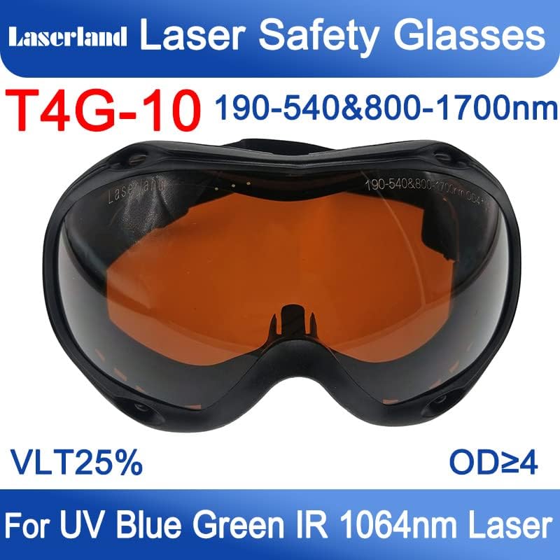 190-540nm 800-1700nm Óculos de segurança a laser Proteção Óculos od6 para yag azul verde UV 405nm 450nm